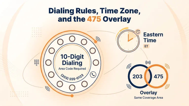 Dialing Rules, Time Zone, and the 475 Overlay