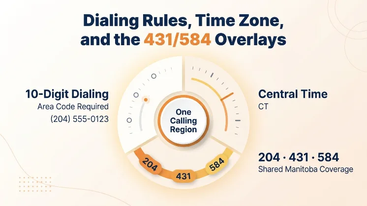 Dialing Rules, Time Zone, and the 431/584 Overlays