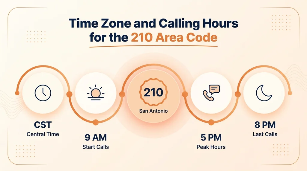 Time Zone and Calling Hours for the 210 Area Code — area code 210
