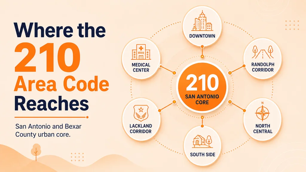 Where the 210 Area Code Reaches — area code 210