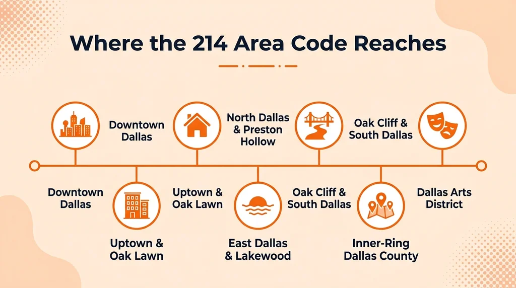 Where the 214 Area Code Reaches — area code 214