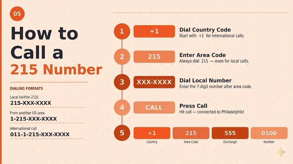 How to call a 215 area code number