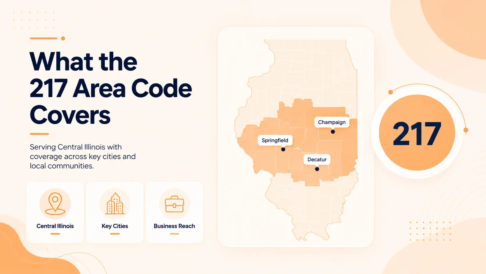 What the 217 area code covers across central Illinois