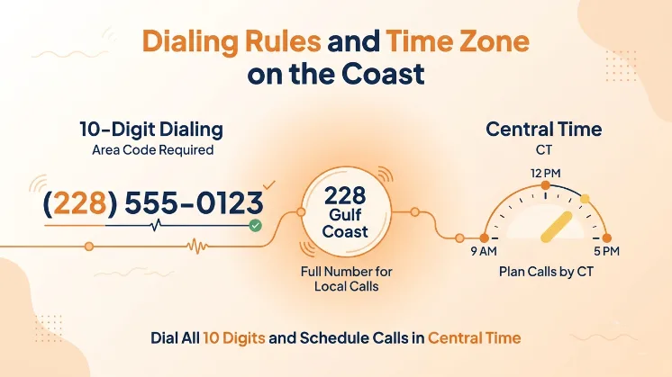 Dialing Rules and Time Zone on the Coast