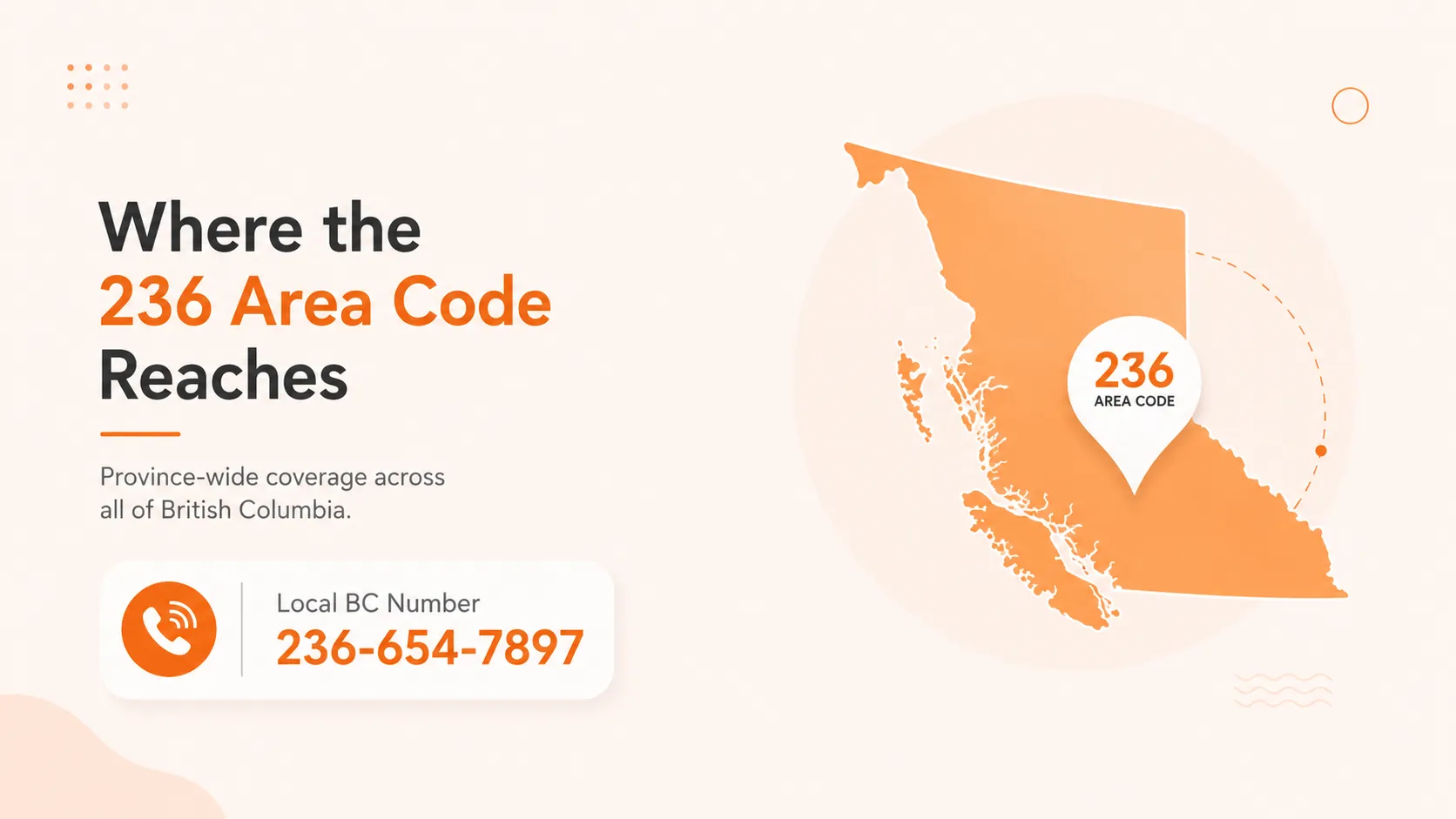 Where the 236 area code reaches across British Columbia