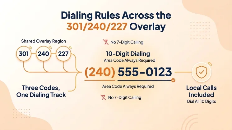 Dialing Rules Across the 301/240/227 Overlay