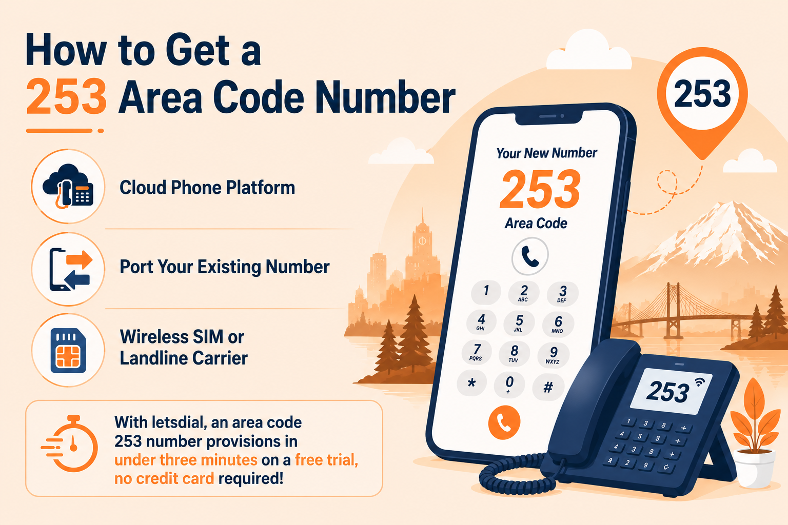 How to get a 253 area code number