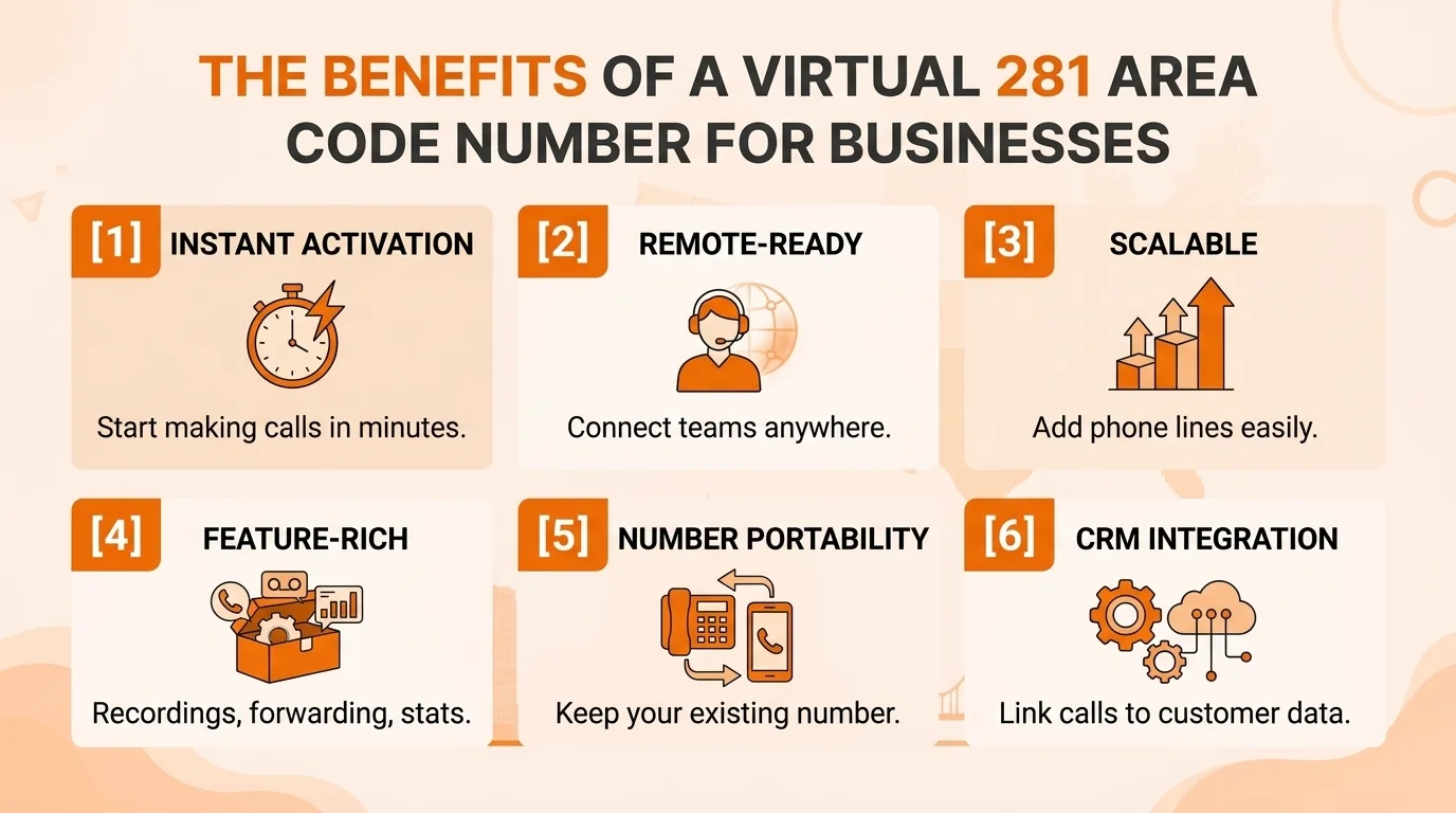 Benefits of a virtual 281 area code number for businesses