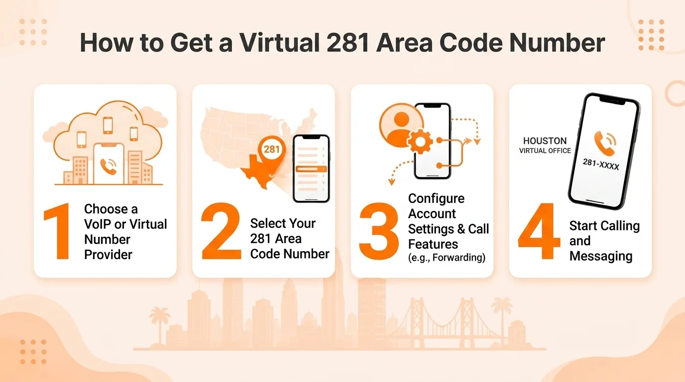 How to get a virtual 281 area code number