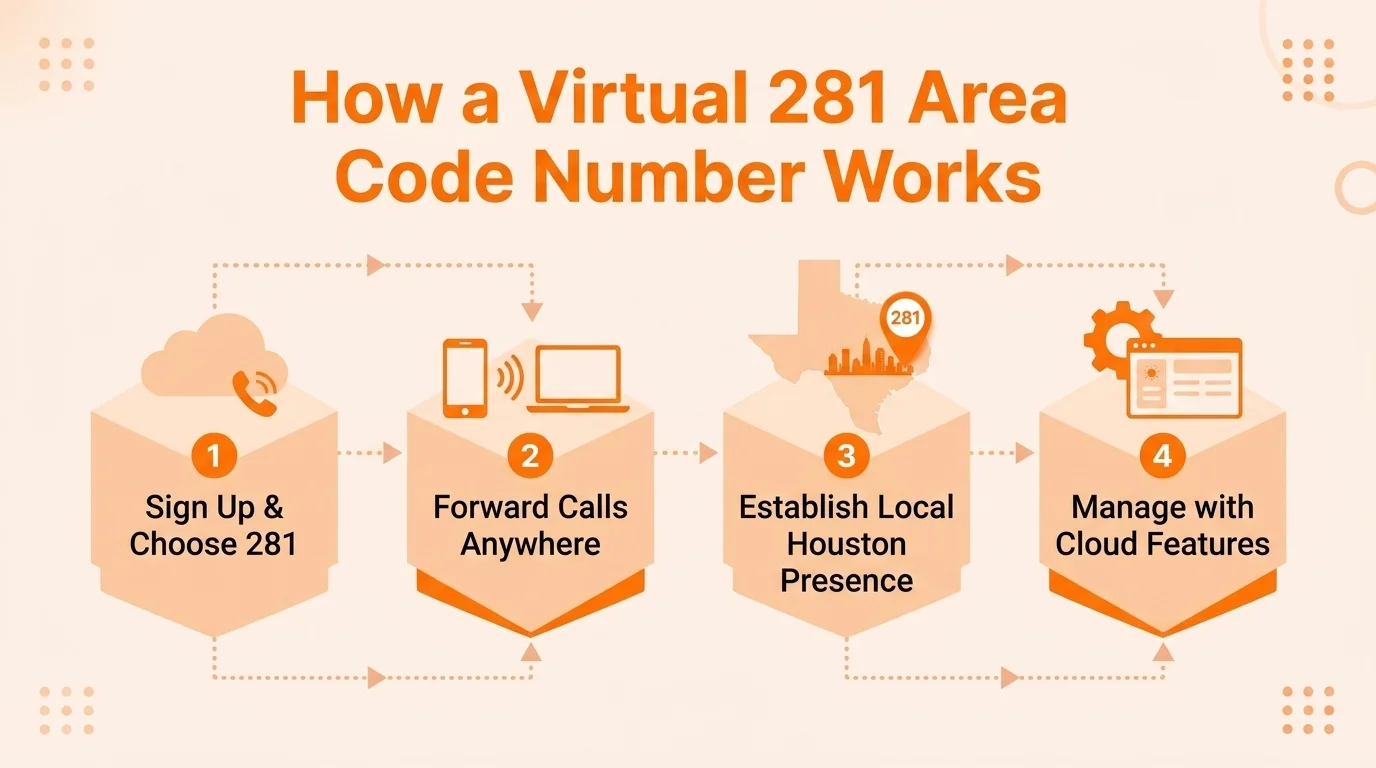 How a virtual 281 area code number works