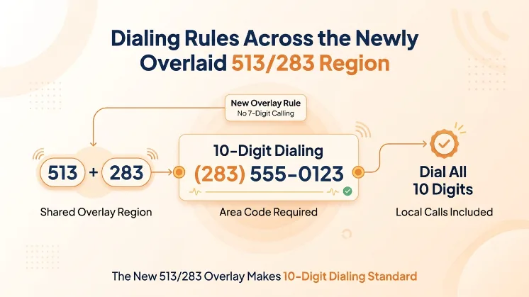 Dialing Rules Across the Newly Overlaid 513/283 Region