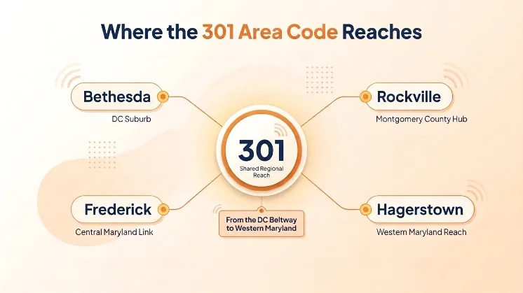 Where the 301 Area Code Reaches