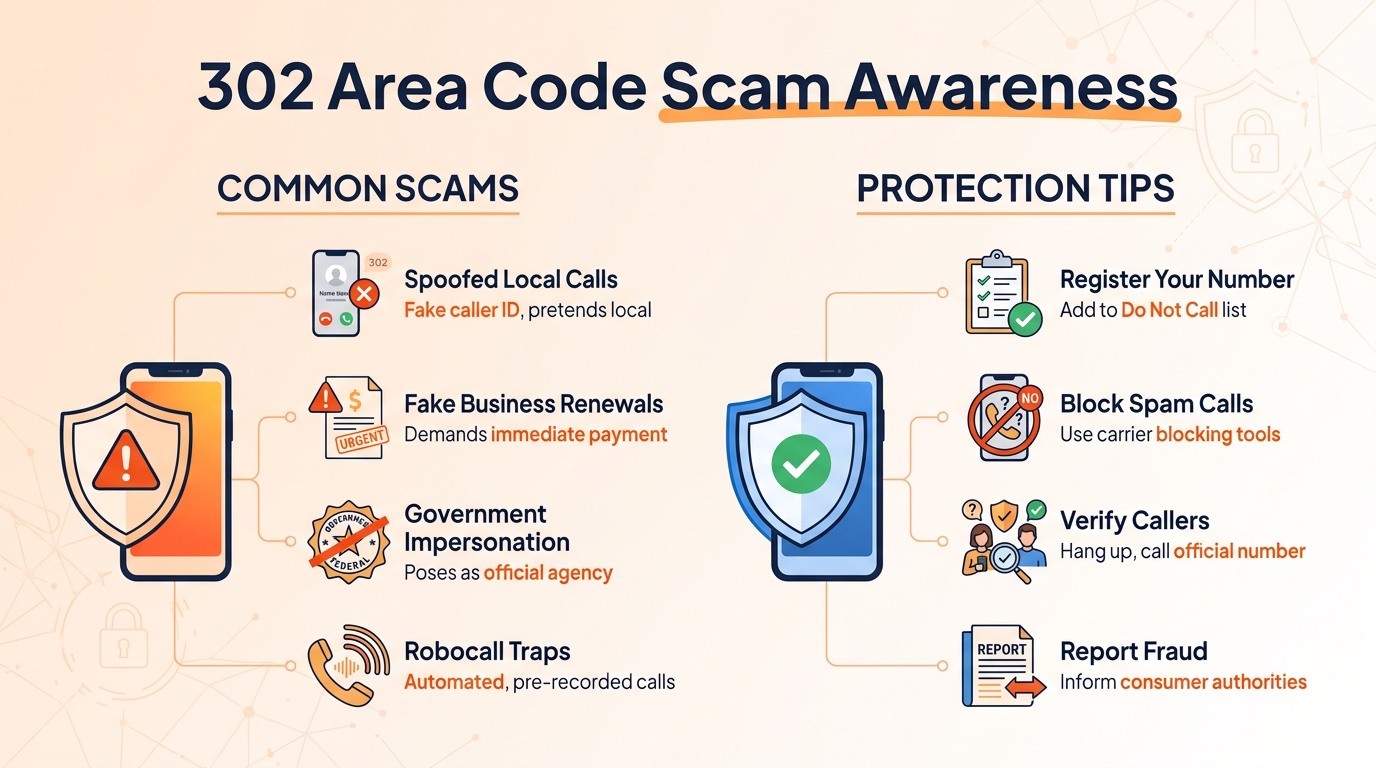 302 area code scam awareness