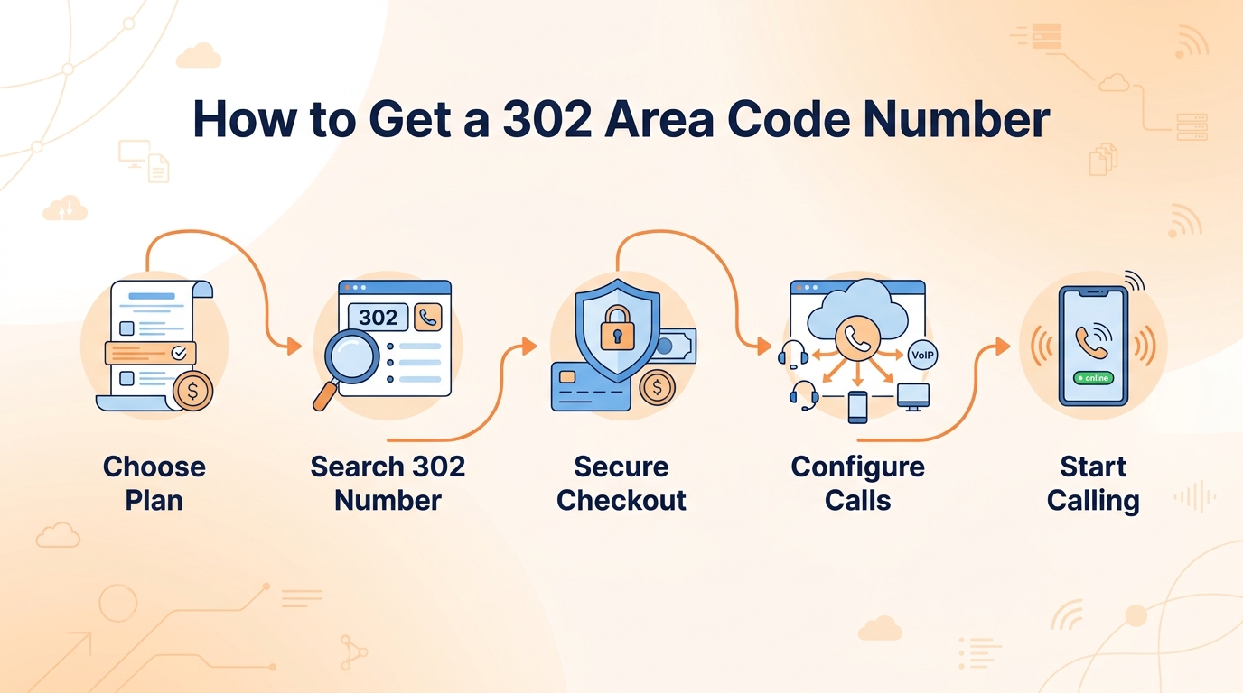 How to get a 302 area code number with letsdial