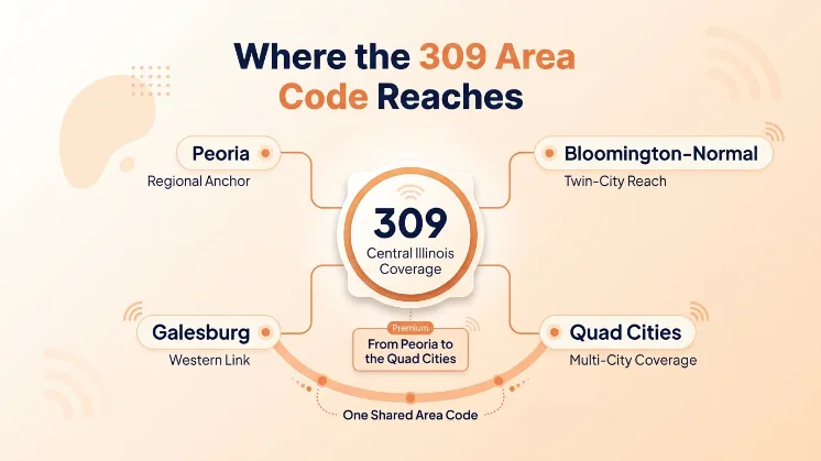 Where the 309 Area Code Reaches