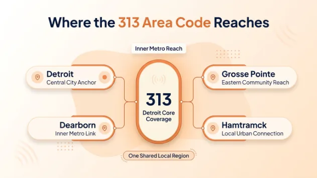 Where the 313 Area Code Reaches