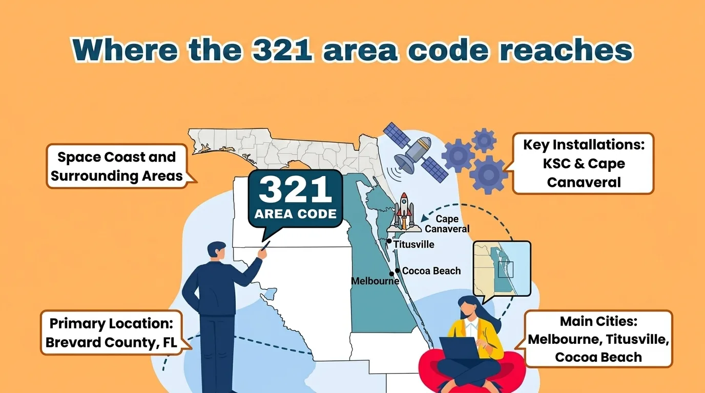 Where the 321 area code reaches across Florida's Space Coast