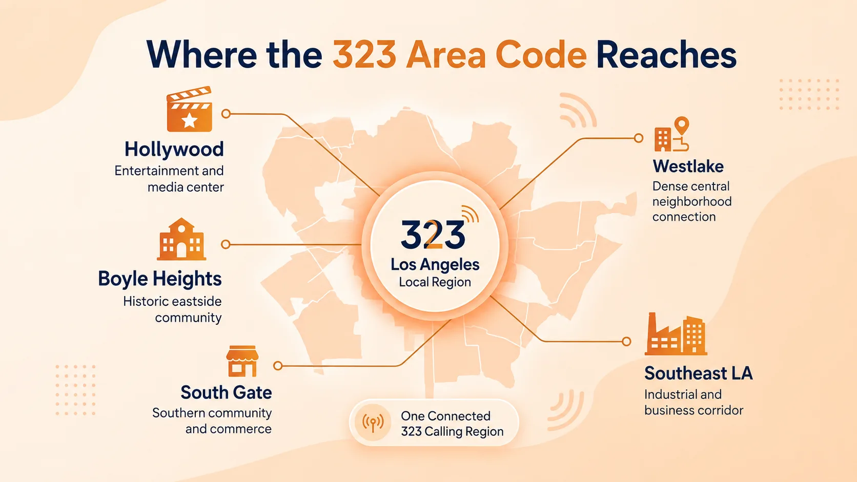 Where the 323 Area Code Reaches