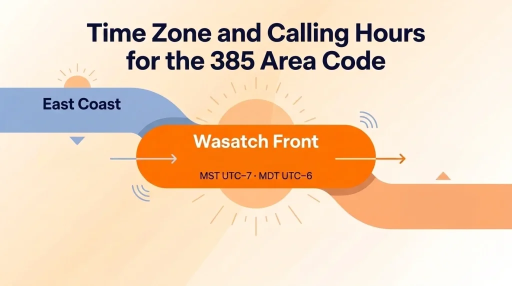 Time zone and best calling hours for the 385 area code on Mountain Time