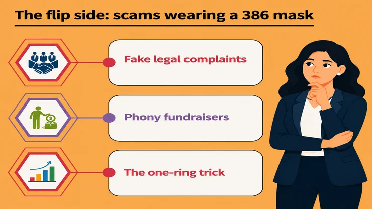 386 area code scam spoofing — fraudsters borrowing local trust