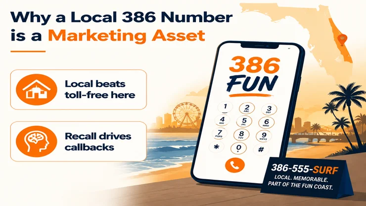 386 area code as a marketing asset — local trust, recall, and credibility