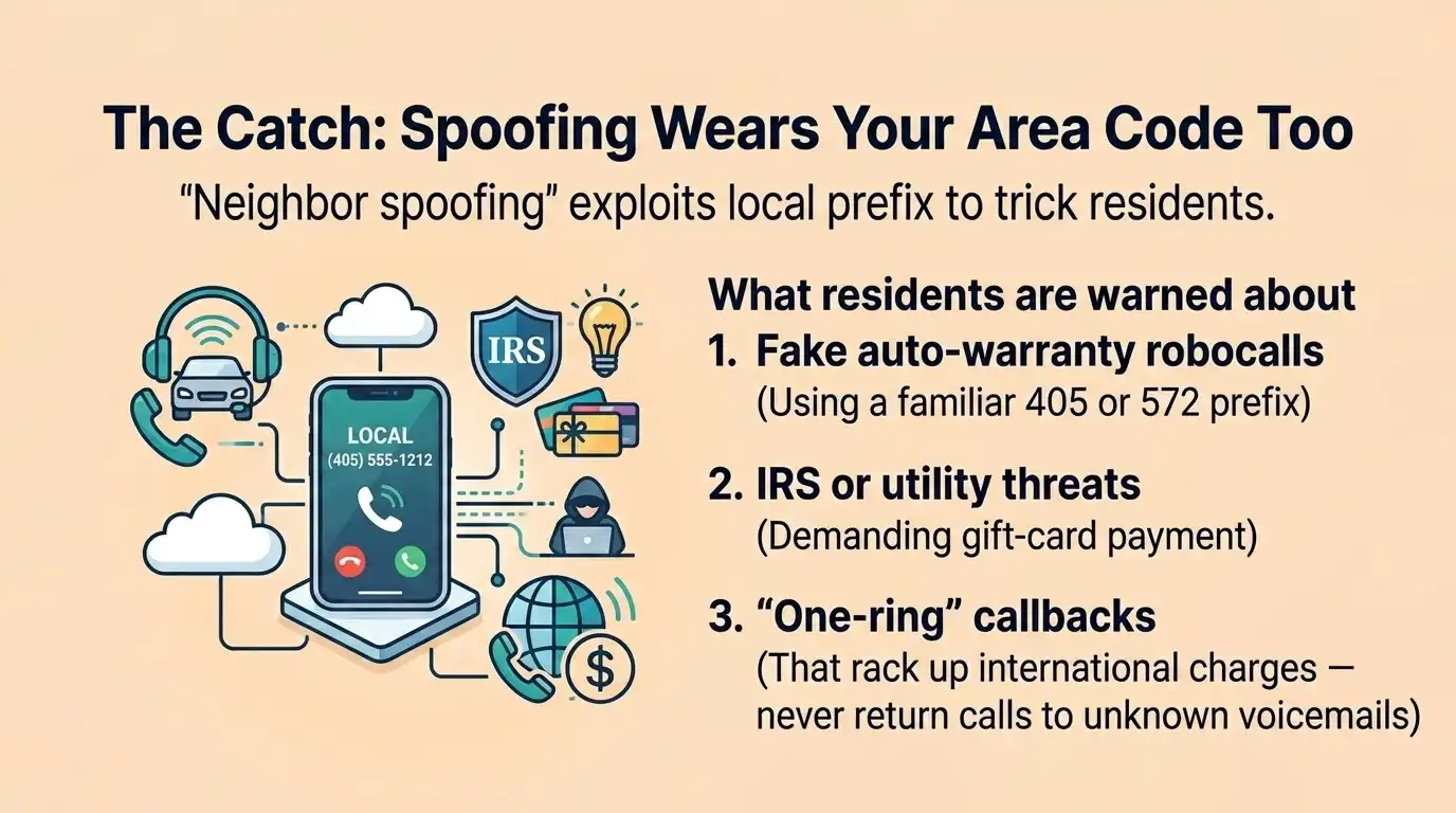 Spoofing wears your 405 area code too