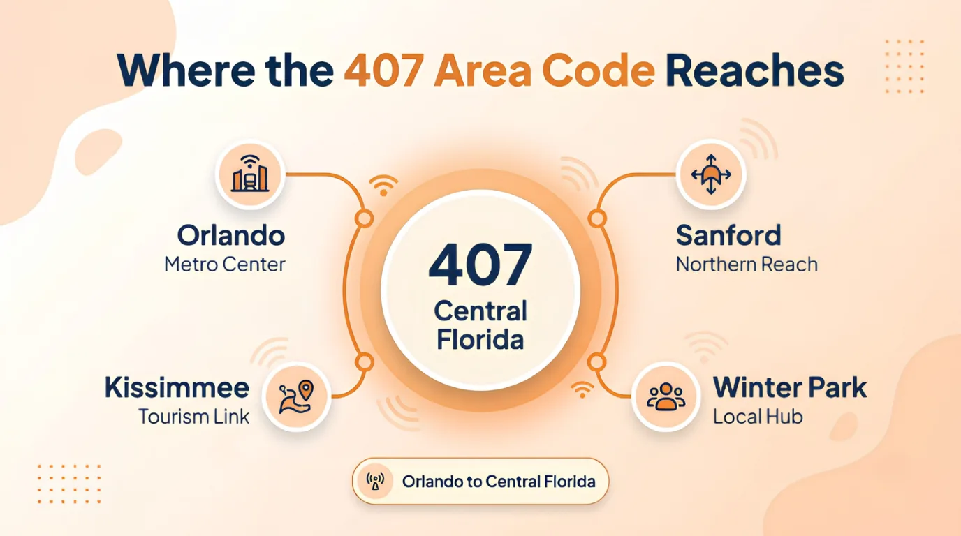 Where the 407 Area Code Reaches