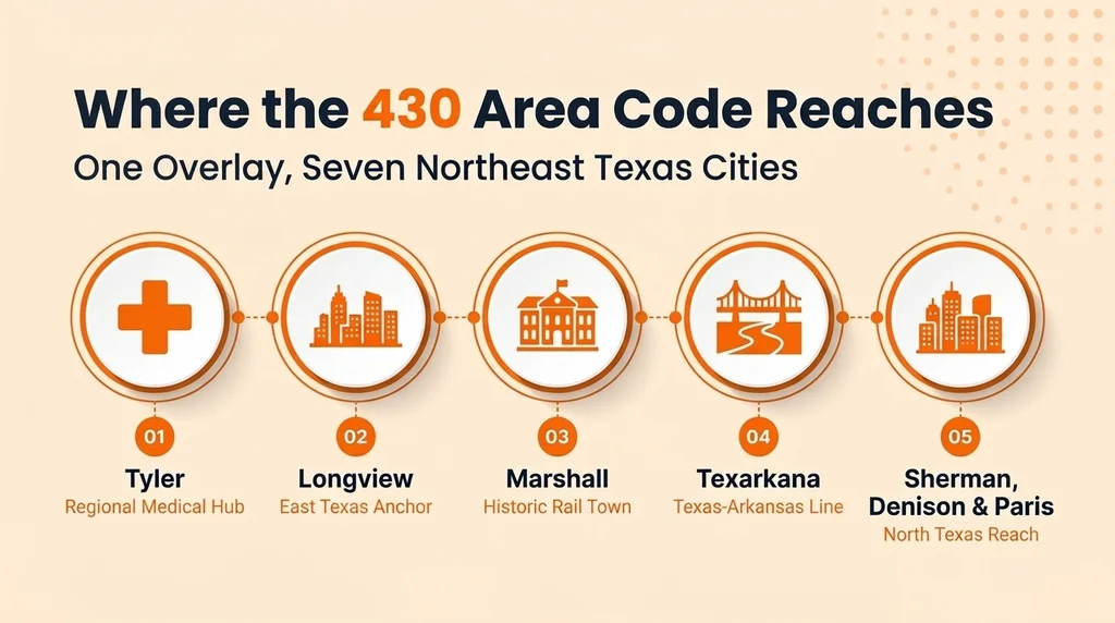 Where the 430 Area Code Reaches — area code 430