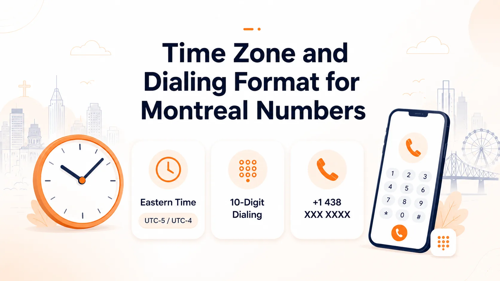 438 area code dialing format example on a smartphone screen