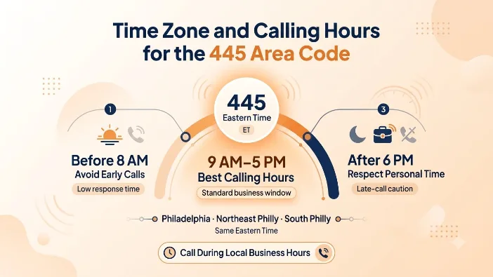 Time Zone and Calling Hours for the 445 Area Code