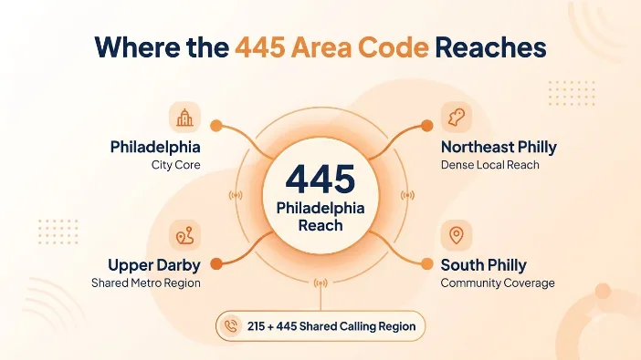 Where the 445 Area Code Reaches