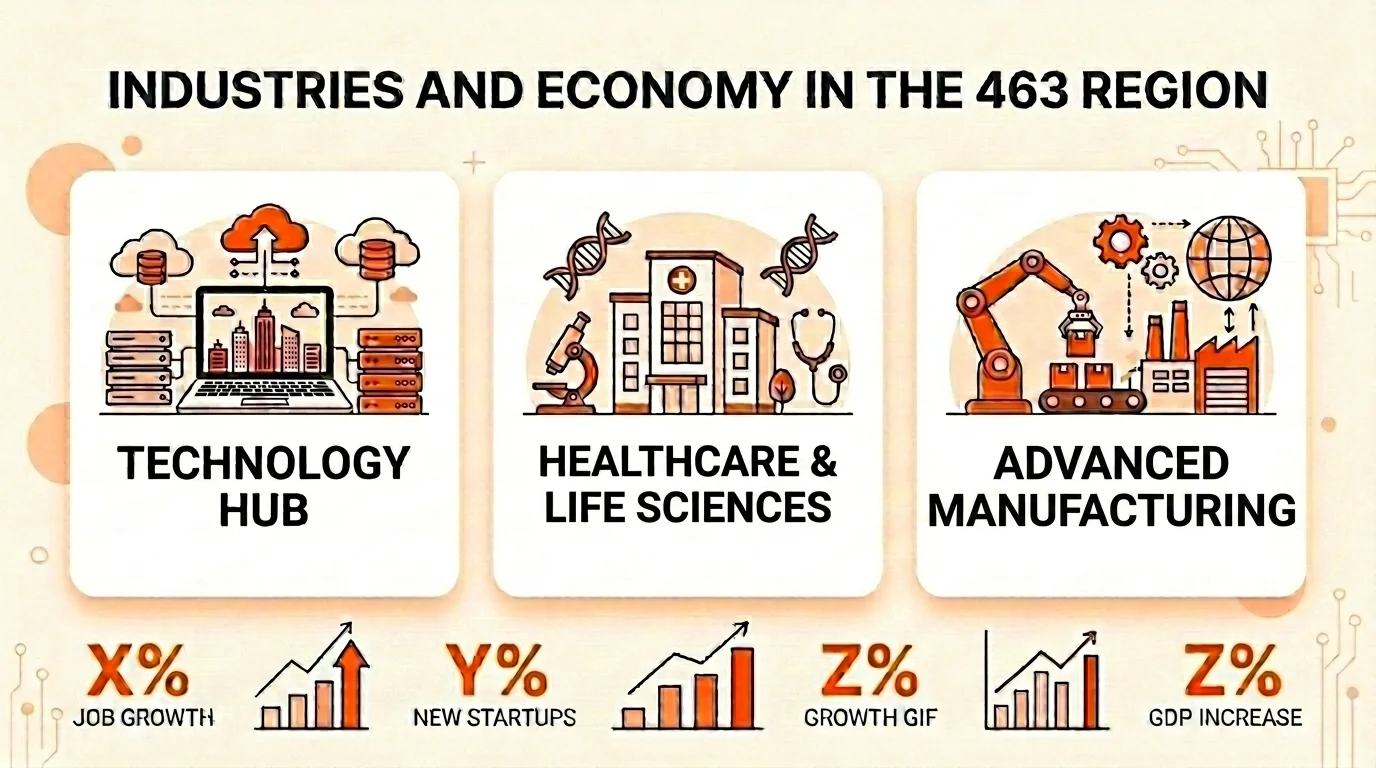 Industries and economy in the 463 region