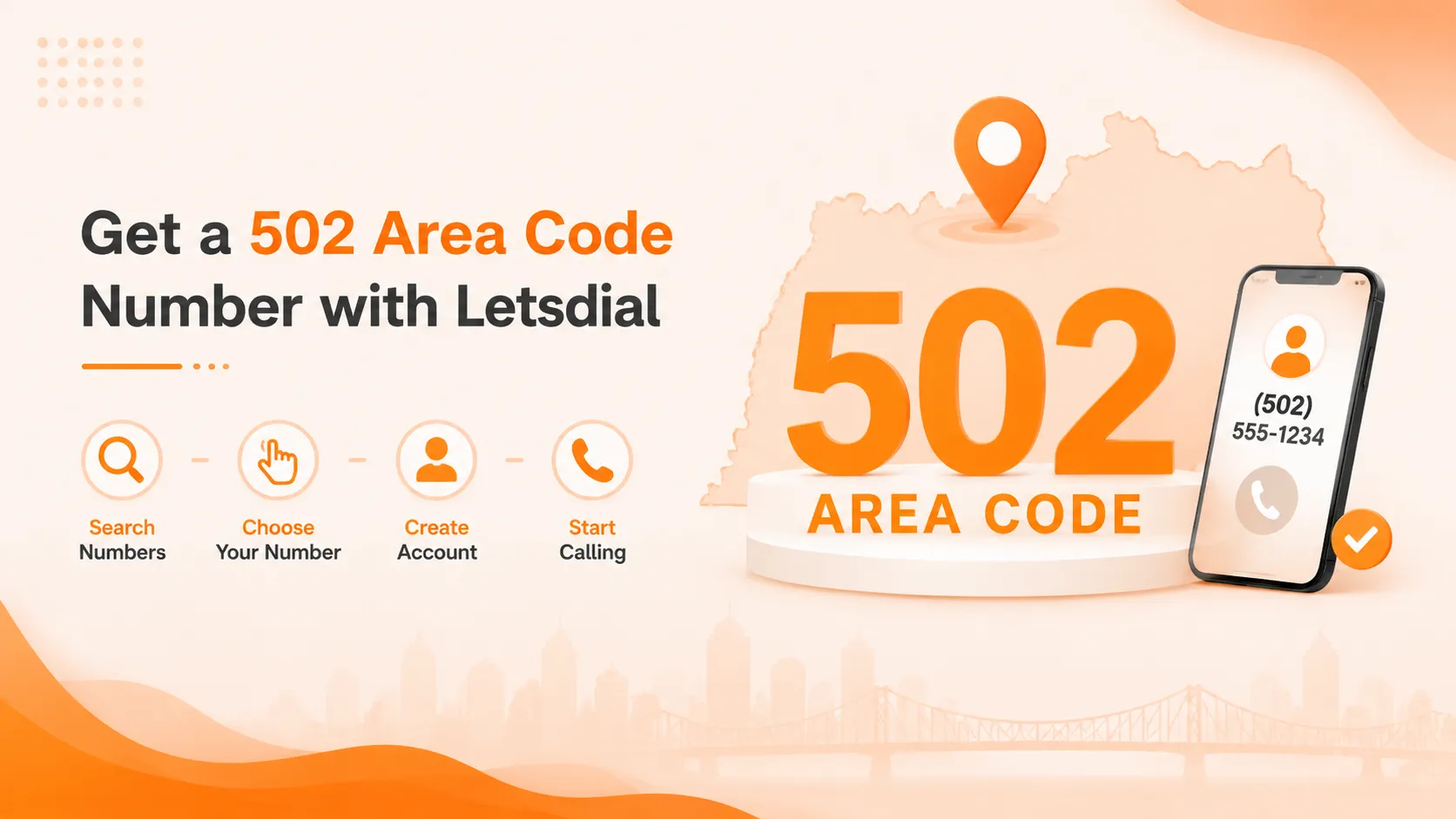 Getting a 502 area code number with letsdial