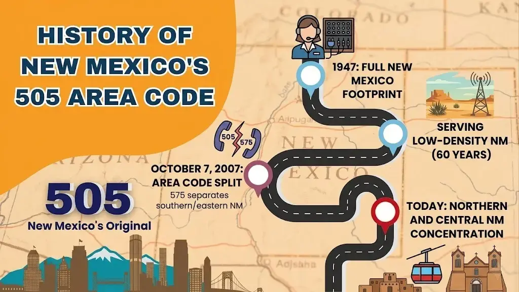 505 area code history and time zone