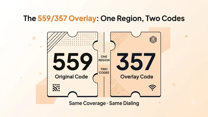The 559/357 Overlay: One Region, Two Codes