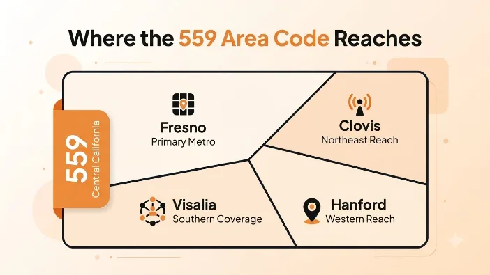 Where the 559 Area Code Reaches