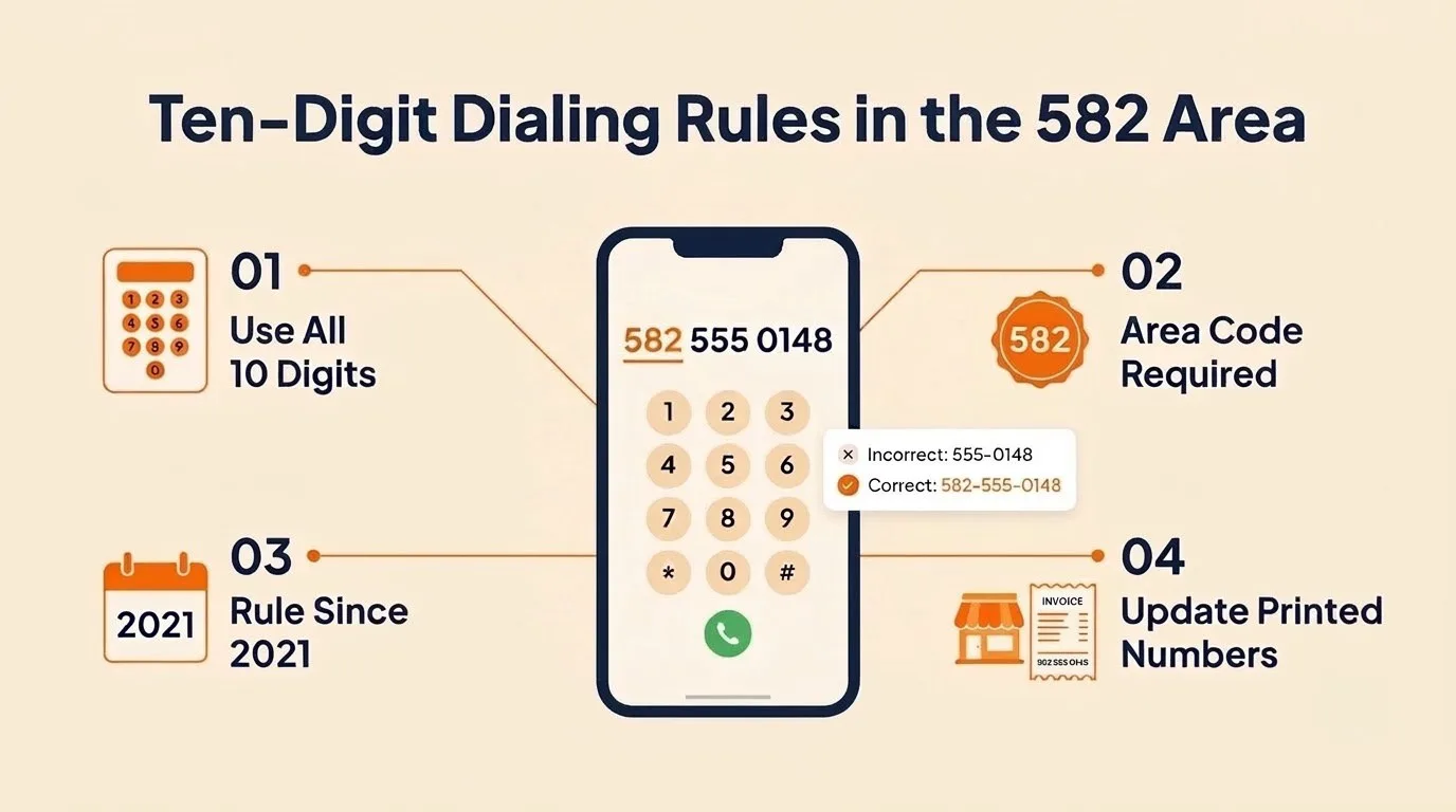 Ten-Digit Dialing Rules in the 582 Area