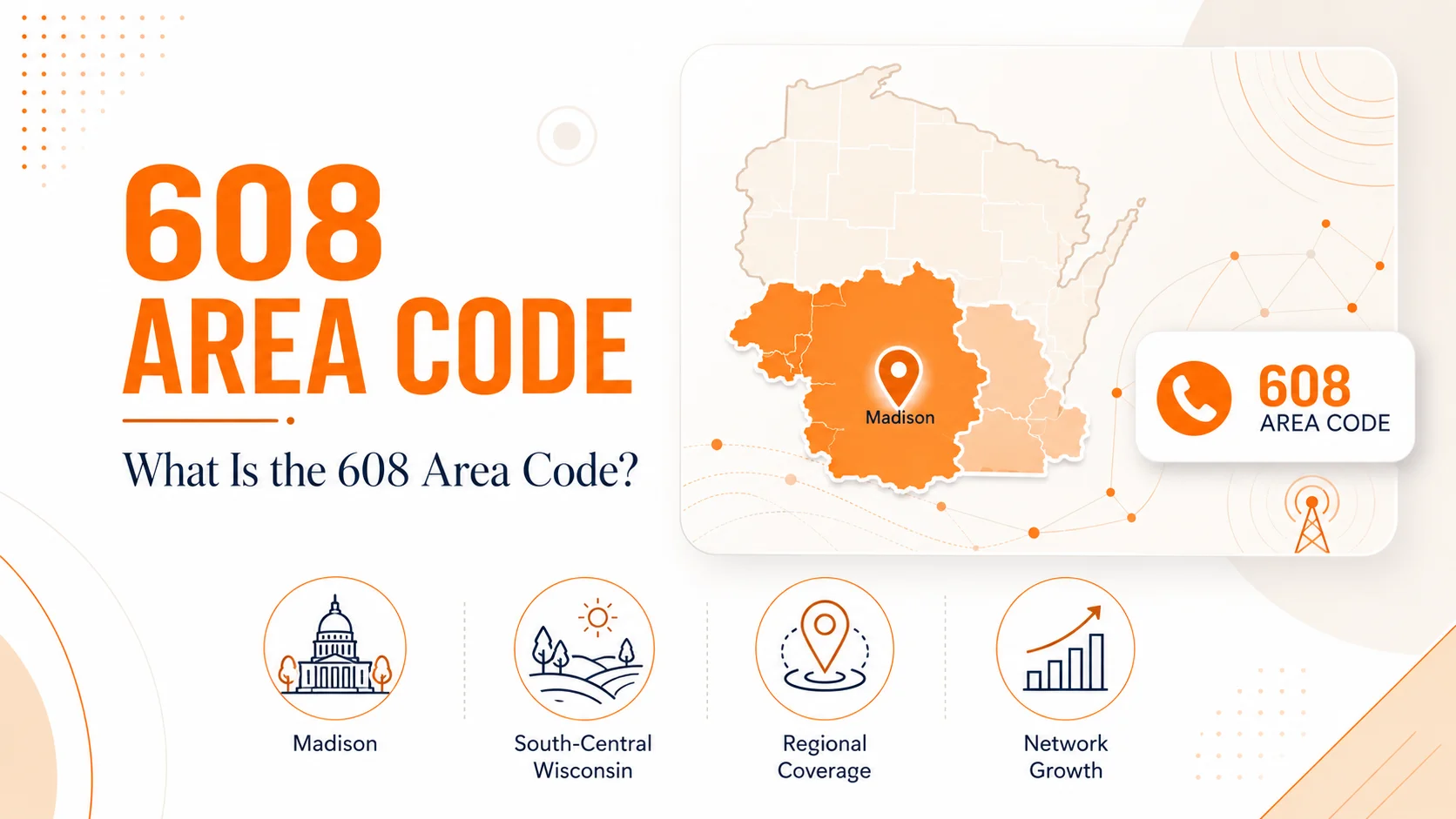 What is the 608 area code