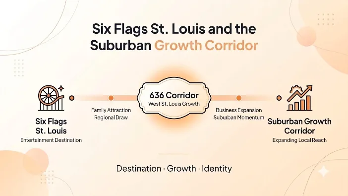 Six Flags St. Louis and the Suburban Growth Corridor
