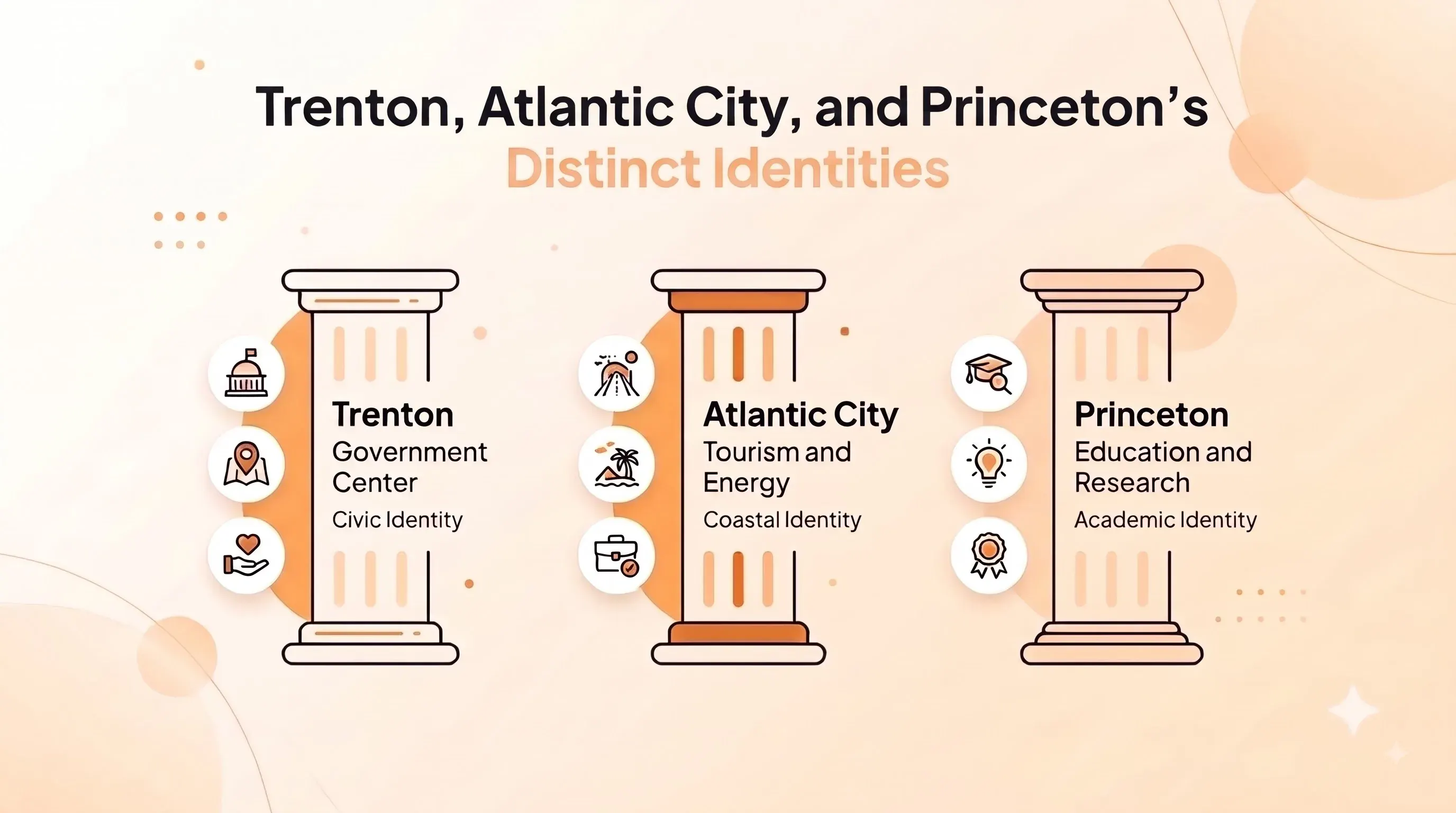 Trenton, Atlantic City, and Princeton's Distinct Identities