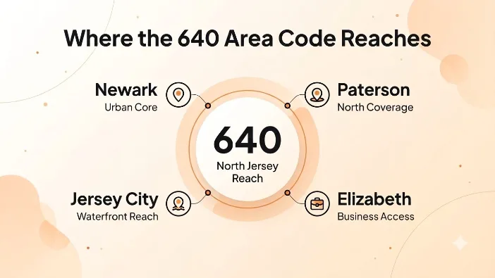 Where the 640 Area Code Reaches