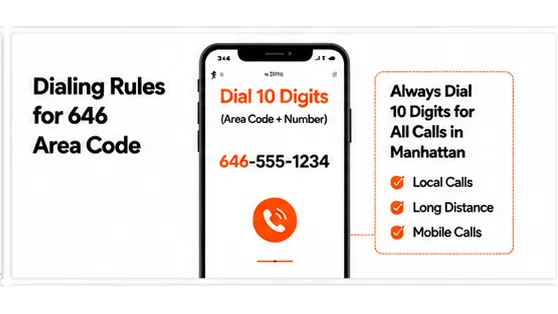 646 area code 10-digit dialing rules for Manhattan phone numbers