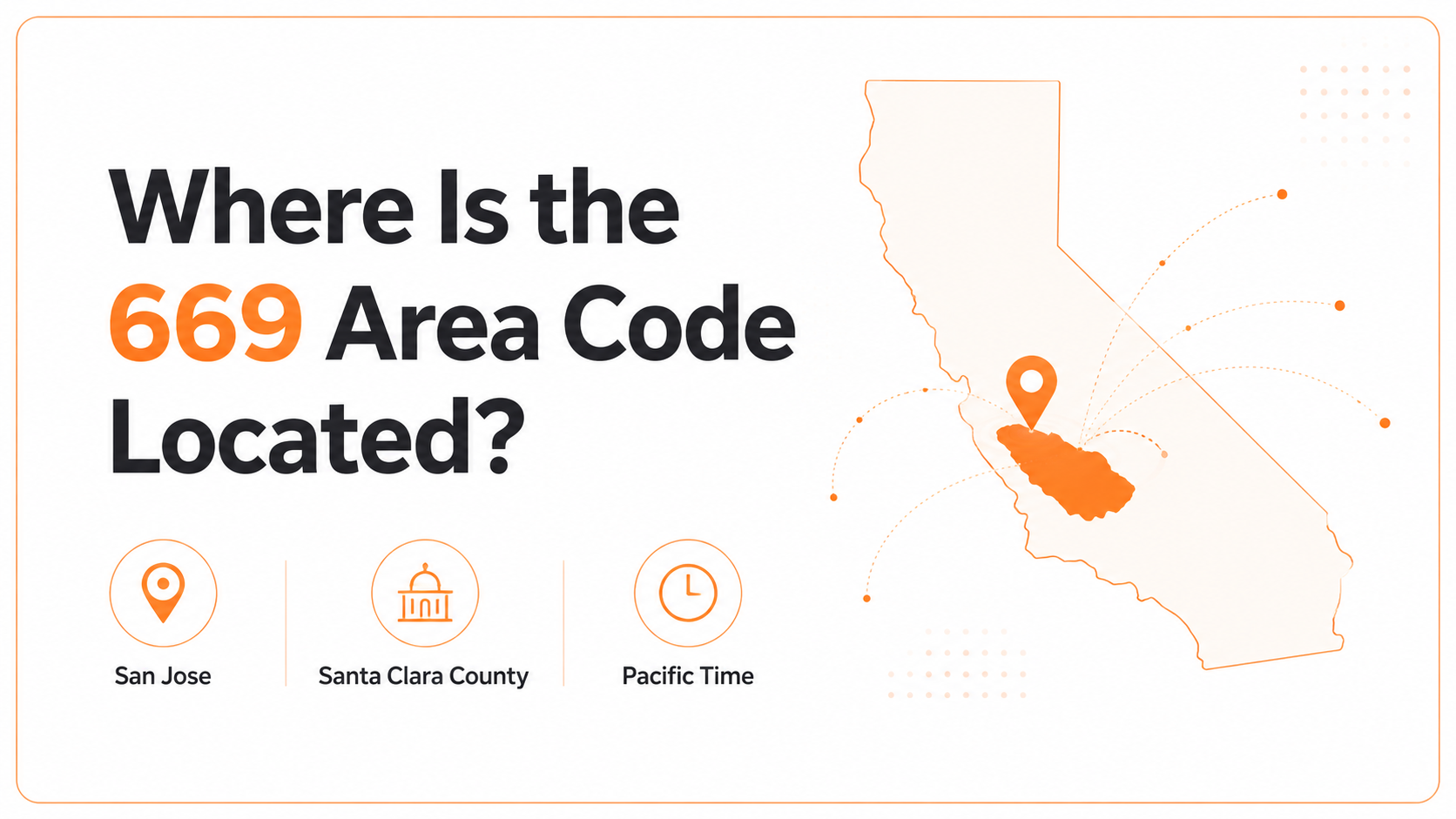 Map of the 669 area code covering San Jose and Santa Clara County
