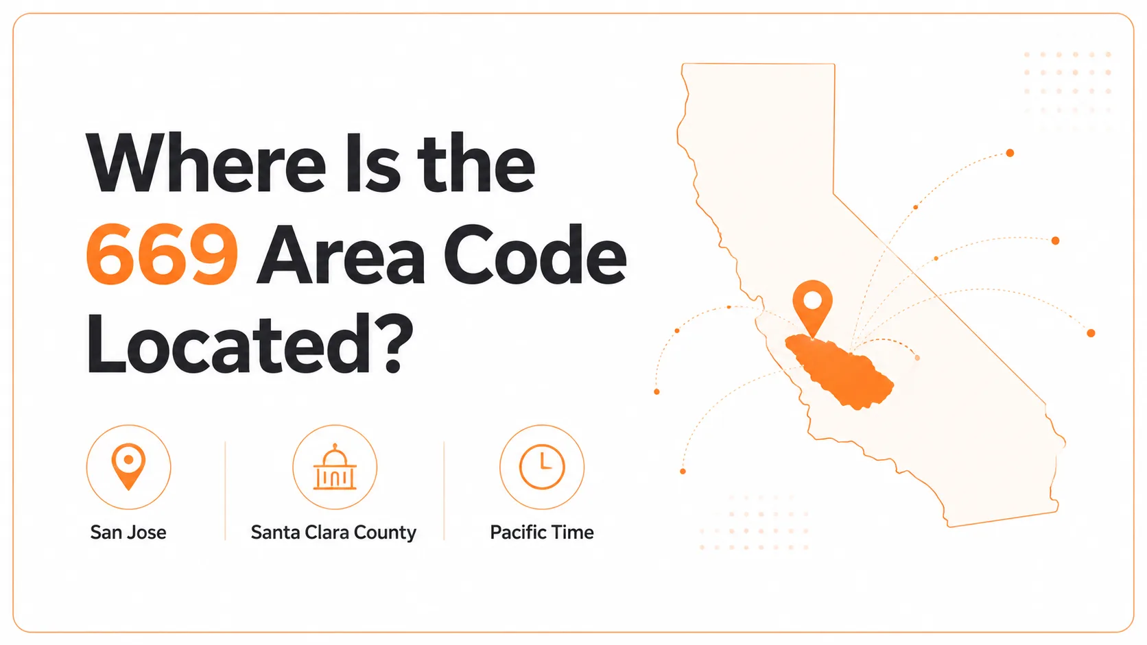 Map of the 669 area code covering San Jose and Santa Clara County