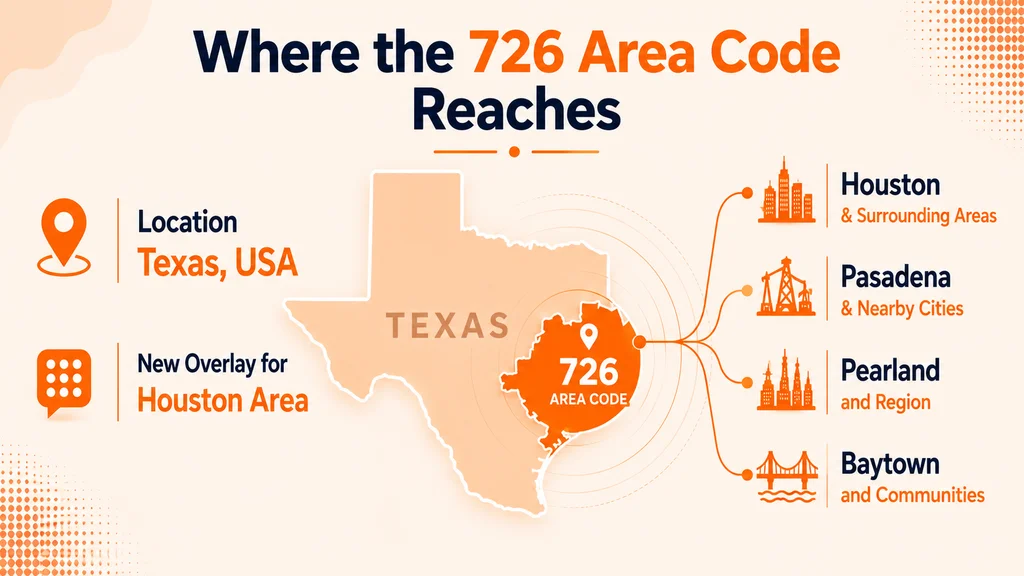 Where the 726 Area Code Reaches — area code 726