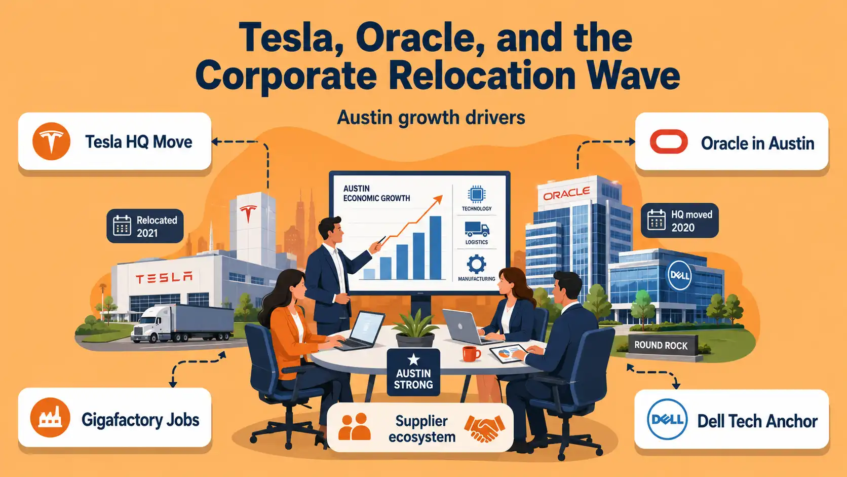 Tesla and Oracle relocations to Austin's tech economy