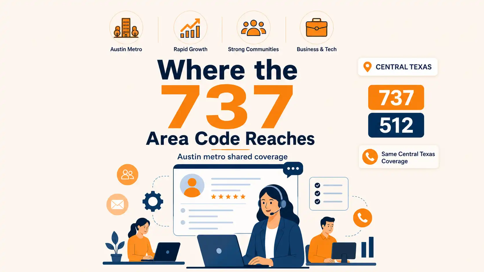 Where the 737 area code reaches across Austin and Central Texas