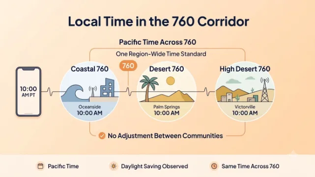 Local Time in the 760 Corridor