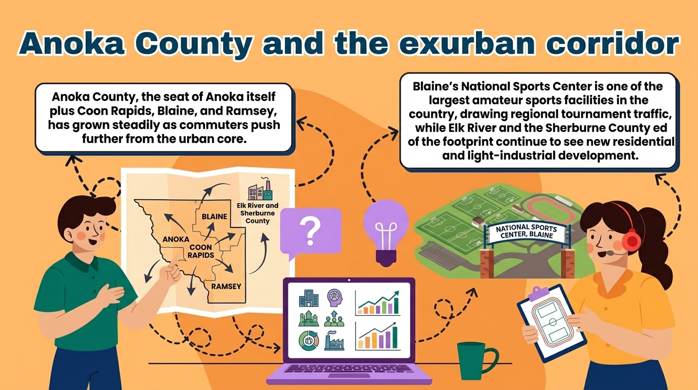 The Anoka County exurban corridor served by the 763 area code