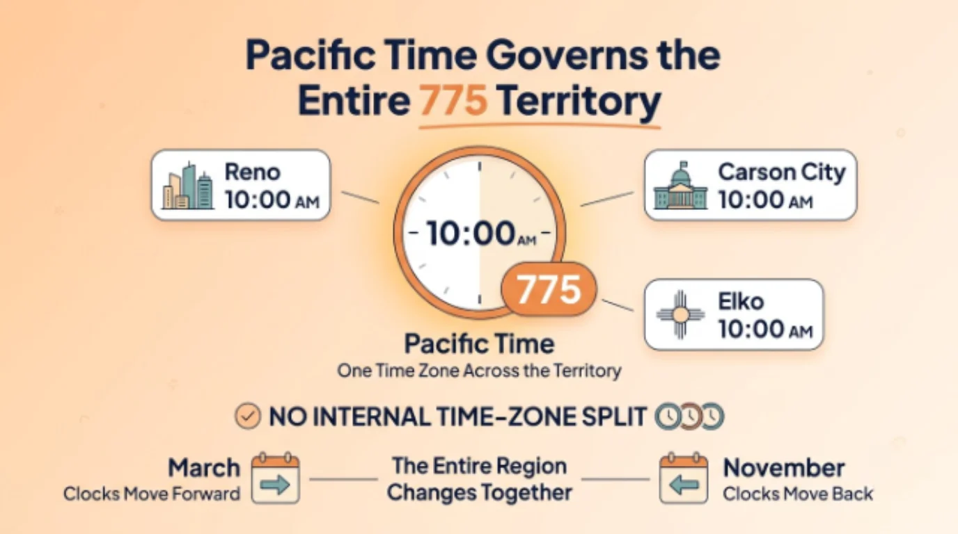 Pacific Time Governs the Entire 775 Territory